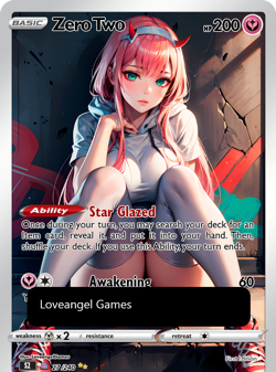 LoveangelGames- Custom Card-Character Set- Zero Two - Image 1