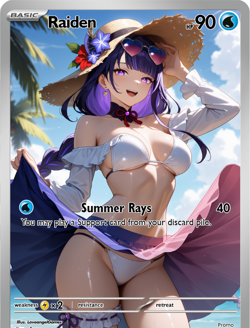 LoveangelGames-Season 2- Custom Card- Waifu Universe-Raiden Summer - Image 1
