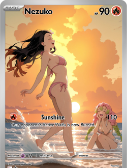 LoveangelGames-Season 2- Custom Card- Waifu Universe-Nezuko Sunshine - Image 1