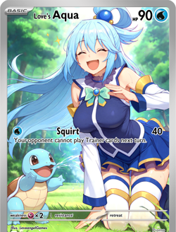 LoveangelGames-Season 2- Custom Card- Waifu Universe-Aqua Squirt - Image 1