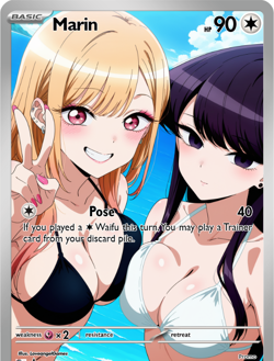 LoveangelGames-Season 2- Custom Card- Waifu Universe- Marin Pose - Image 1