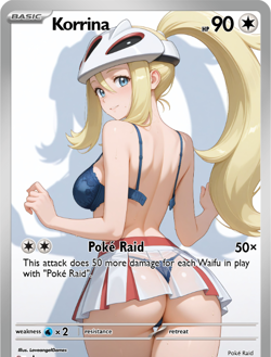 LoveangelGames-Season 2- Custom Card- Waifu Universe- Korrina Raid - Image 1