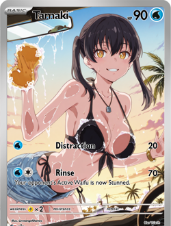 LoveangelGames-Season 2- Custom Card- Waifu Universe-Tamaki Carwash - Image 1