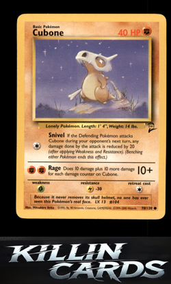 Cubone 070/130 Pokemon Common Base Set 2 Card LP - Image 1
