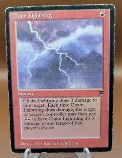 Chain Lightning x1 MTG Legends Magic Heavy Play HP English - Image 1