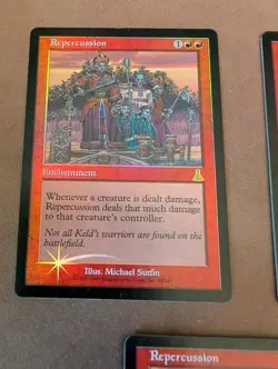 Magic: The Gathering Repercussion Foil Urza's Destiny x3 Played - Image 2