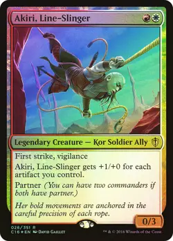 MTG FOIL Akiri, Line-Slinger - Commander 2016 #26 - Image 1