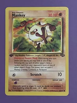 Pokemon TCG Mankey Jungle Set 1st Edition Common 55/64 - Image 2