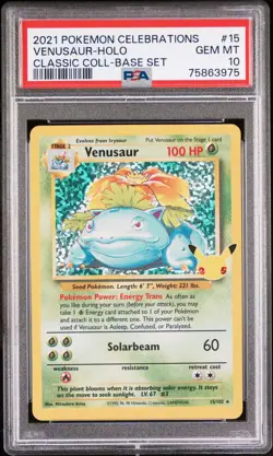 2021 Pokemon Celebrations - Class. Coll - #15 Venusaur - Holo PSA 10 - Image 1