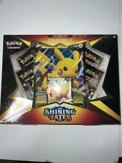 Pokemon Pikachu TCG Shining Fates v Collection Factory Sealed Box - Image 1