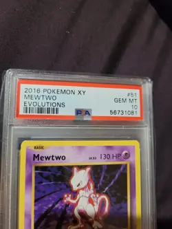 PSA 10 Gem Mint Mewtwo 51/108 Xy Evolutions Regular 2016 Pokemon - Image 2