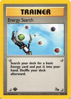 Pokemon - Energy Search #59/62 - Fossil 1st Edition - Image 1