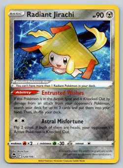 Radiant Jirachi - Silver Tempest - - Radiant Rare - 120/195 - Pokemon - - NM - Image 2