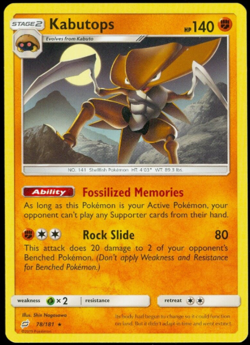 Pokemon - KABUTOPS - 78/181 - Team Up - Rare - NM/M - Image 1
