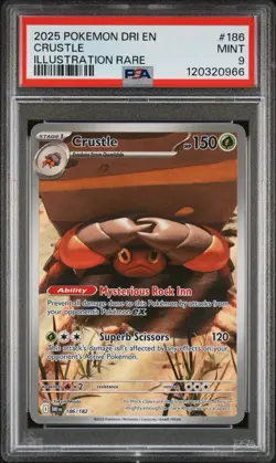2025 POKEMON DRI EN-DESTINED RIVALS ILLUSTRATION RARE #186 CRUSTLE PSA 9 - Image 1