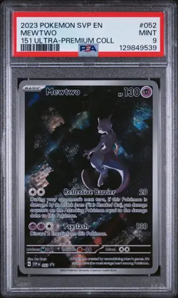 2023 POKEMON SVP EN-SV BLACK STAR PROMO 151 ULTRA-PREM COLL #052 MEWTWO PSA 9 - Image 1