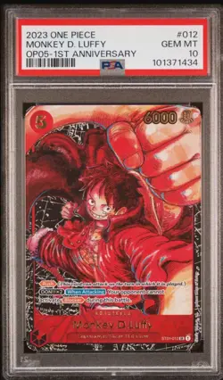 One Piece OP05 Monkey D. Luffy 1st Anniversary ST01-012 PSA 10 Gem Mint English - Image 1