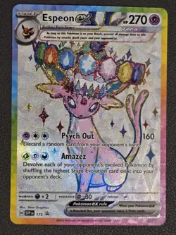 Espeon ex SVP175 Holo Promo Card Prismatic Evolutions Premium Figure Collection - Image 1