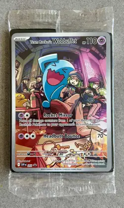 Sealed Pokemon Team Rocket's Wobbuffet 203 Promo SV Scarlet & Violet Rare Card - Image 1