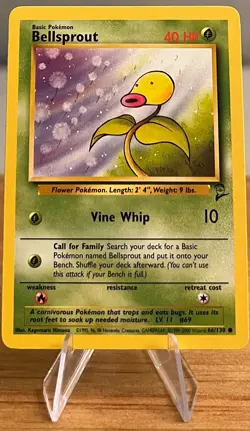 Bellsprout #69 Non-Holographic Pokemon Card Near Mint - 66/130 Base Set 2 - Image 3