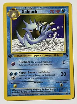 GOLDUCK Pokemon Card - WOTC - 1st Edition - Fossil - 35/62 - NM - Image 1