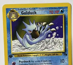 GOLDUCK Pokemon Card - WOTC - 1st Edition - Fossil - 35/62 - NM - Image 2