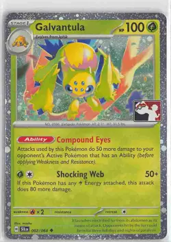 Prize Pack Series Cards Uncommon Holo 002/064 Galvantula - Image 1