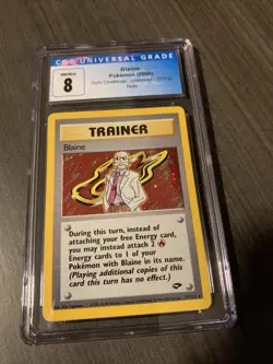 Blaine Holo CGC 8 NM / Mint - 17/132 Gym Challenge Rare Vintage Pokemon Card - Image 1