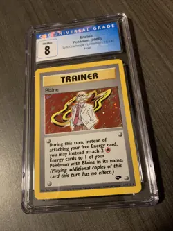 Blaine Holo CGC 8 NM / Mint - 17/132 Gym Challenge Rare Vintage Pokemon Card - Image 2