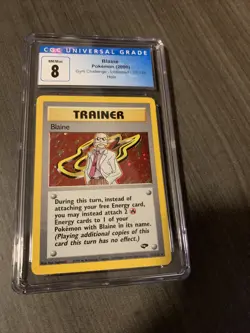 Blaine Holo CGC 8 NM / Mint - 17/132 Gym Challenge Rare Vintage Pokemon Card - Image 3