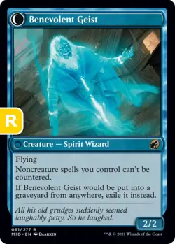 MTG Malevolent Hermit/Benevolent Geist Midnight Hunt Rare Creature NM - Image 1