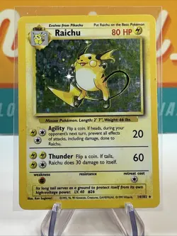 Raichu #14 Holo Rare Pokemon TCG 1999 Base Set Unlimited MP - Image 3