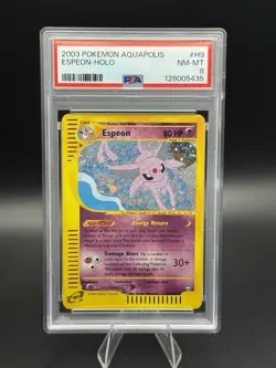 2003 POKEMON AQUAPOLIS #H9 ESPEON-HOLO PSA 8 - Image 1