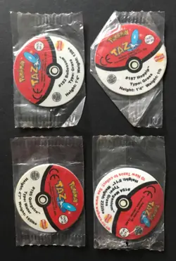 4 X Pokemon Tazo Lenticular Walkers Bellossom Chikorita Meganium Hoppip NEW - Image 2