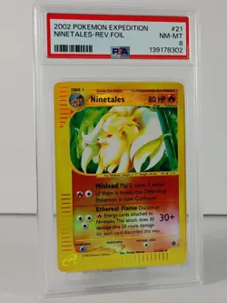 Ninetales - Reverse Holo - Expedition - POKEMON - 21/165 - 2002 - PSA 8 - Image 2