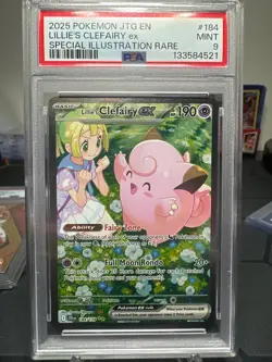 2025 POKEMON JTG SPECIAL ILLUSTRATION RARE #184 LILLIE'S CLEFAIRY EX PSA 9 - Image 1