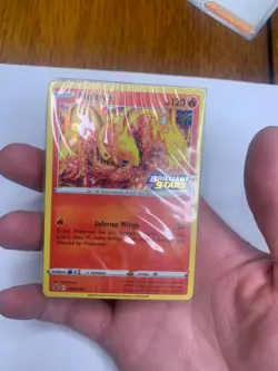 Pokemon TCG Moltres Brilliant Stars Prerelease Stamp SWSH185 Sealed Deck - Image 3