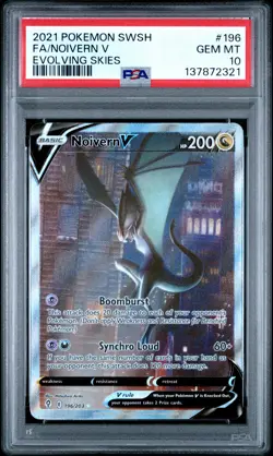 2021 POKEMON SWORD & SHIELD EVOLVING SKIES #196 FULL ART/NOIVERN V PSA 10 - Image 1