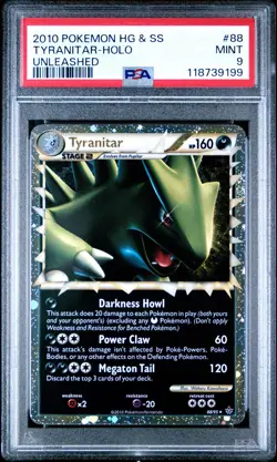 2010 POKEMON UNLEASHED TYRANITAR PRIME #88 ULTRA RARE PSA 9 MINT #118739199 - Image 1