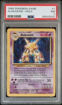 1999 POKEMON GAME #1 ALAKAZAM-HOLO PSA 7 - Image 1