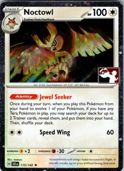 Noctowl 115/142 Cosmos Holo Stamped Promo Pokemon Play! Prize Pack NM - Image 1