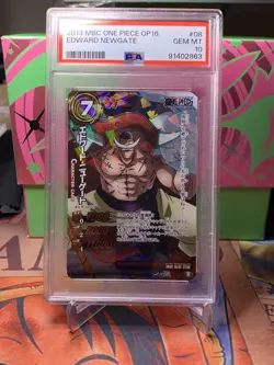 Miracle Battle carddass One Piece OP16 #08 Edward Newgate SR Cracked Ice PSA 10 - Image 1