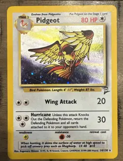 Pokemon Pidgeot TCG Base Set 2 Holo Unlimited Rare Card 14/130 - Image 1