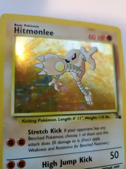 Hitmonlee Fossil Holo Pokemon Card Base WOTC NM - Image 2