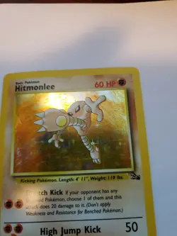 Hitmonlee Fossil Holo Pokemon Card Base WOTC NM - Image 5