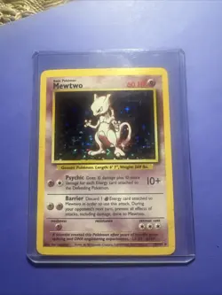 Pokemon Mewtwo TCG Base Set Holo Unlimited Rare Card 10/102 1999 NM - Image 1