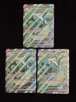 Pokemon Black Bolt - Serperior EX 156/086 Full Art - 3 Card Lot (NM/Pack Fresh) - Image 1