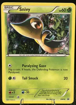 Snivy - BW06 Black & White Black Star Promo Card Holo - LP - POKEMON TCG - Image 1