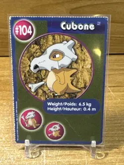 Cubone #104 Mewtwo Strikes Back Burger King PokeTrivia Vintage Pokemon Card HP - Image 1