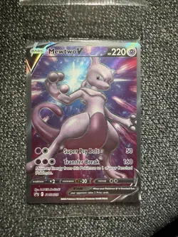 Pokemon TCG Mewtwo v SWSH229 Ultra Rare Black Star Promo Card NM Condition - Image 1